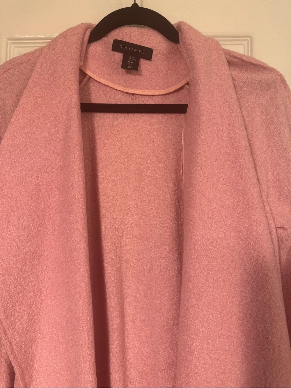 TAHARI Mauve Pink Wool Blend Open Front Coat - Picture 3 of 9